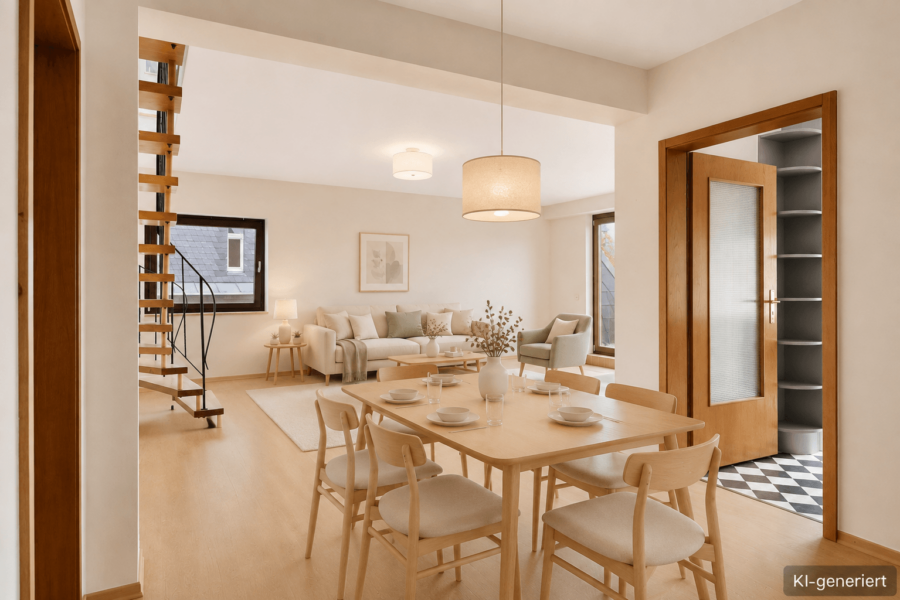 Wohnzimmer_Blick zur Treppe Variante nachher